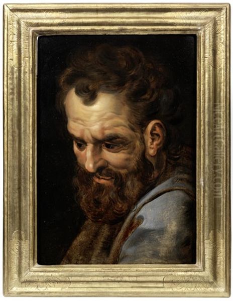 Head Studies Of Bearded Men (2) Oil Painting by Frans Floris the Elder