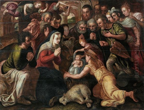 Die Anbetung Der Hirten Oil Painting by Frans Floris the Elder