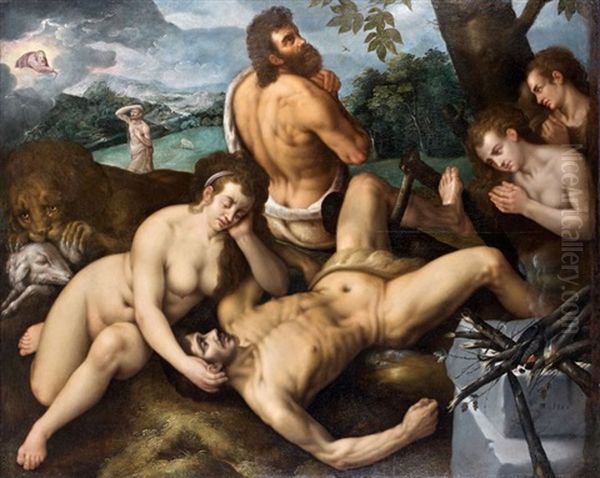 Adam Et Eve Pleurant La Mort D'abel Oil Painting by Frans Floris the Elder