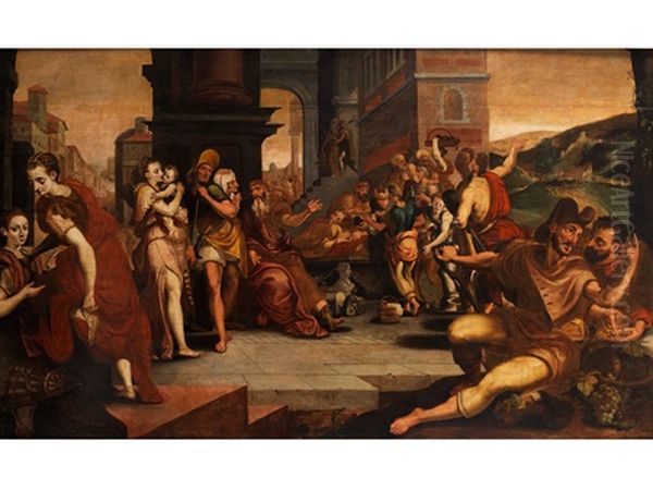 Die Parabel Von Den Elf Stunden Der Arbeiter Im Weinberg Oil Painting by Frans Floris the Elder