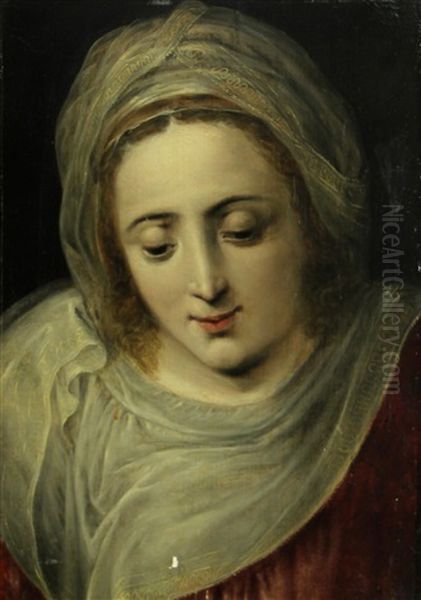 Head Of A Woman Oil Painting by Frans Floris the Elder