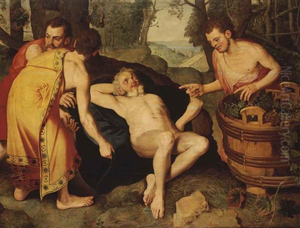 L'ivresse De Noe Oil Painting by Frans Floris the Elder