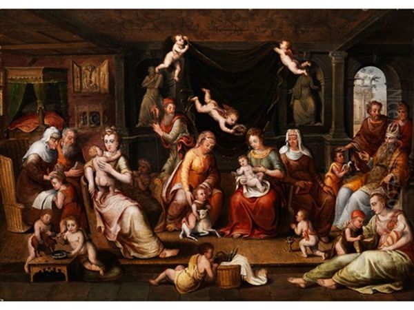 Die Heilige Familie Oil Painting by Frans Floris the Elder