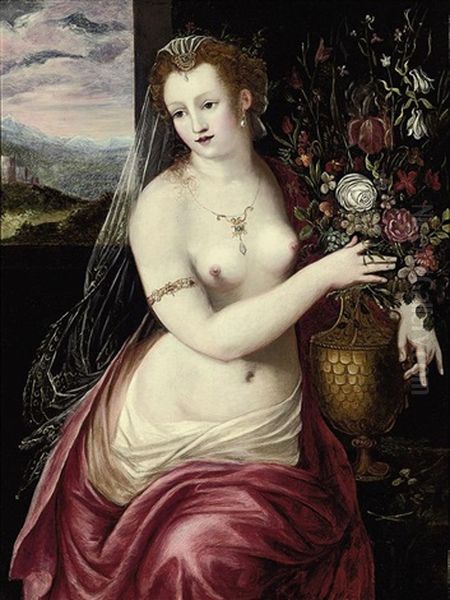 Flora Oil Painting by Frans Floris the Elder