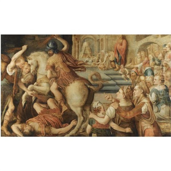 The Expulsion Of Heliodorus Oil Painting by Frans Floris the Elder