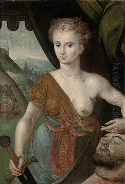 Judith With The Head Of Holofernes Oil Painting by Frans Floris the Elder