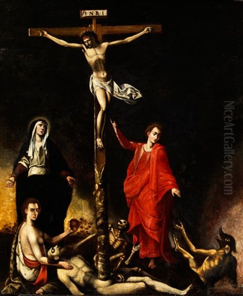 Allegorische Kreuz-szenerie Oil Painting by Frans Floris the Elder