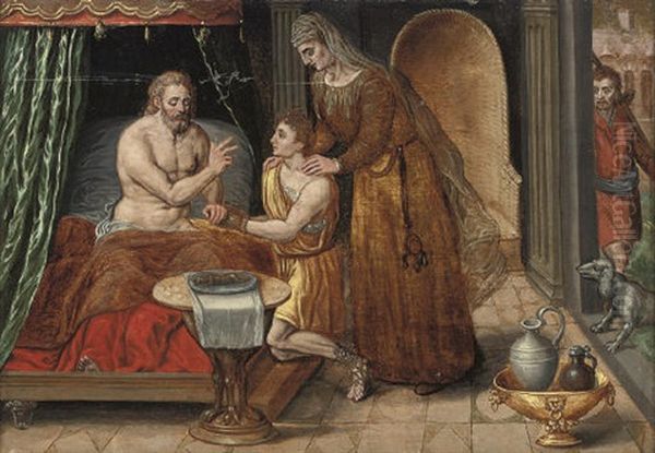 The Blessing Of Benjamin Oil Painting by Frans Floris the Elder