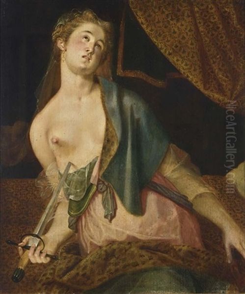 The Death Of St. Lucretia Oil Painting by Frans Floris the Elder