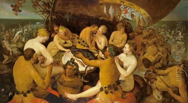 Die Hochzeit Von Peleus Und Thetis(?) Oder Die Gaben Des Meeres Oil Painting by Frans Floris the Elder