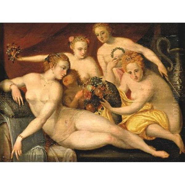 The Three Graces Oil Painting by Frans Floris the Elder