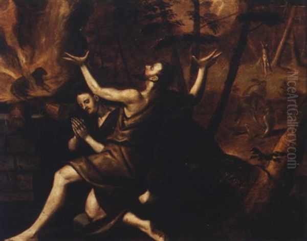 Cain And Abel Oil Painting by Frans Floris the Elder