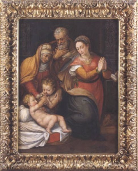 La Sainte Famille Oil Painting by Frans Floris the Elder