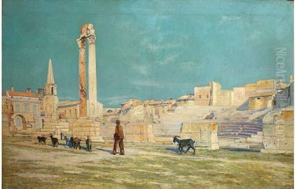 Les Arenes D'arles Oil Painting by Paul Aubin