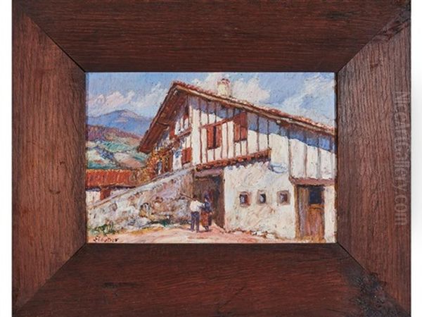 Maison Basque Animee Oil Painting by Louis Floutier