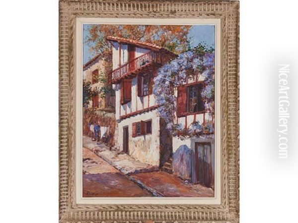 Maison Des Glycines A Ciboure Oil Painting by Louis Floutier