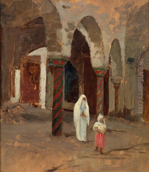 Retour Du Hammam Oil Painting by Albert Aublet