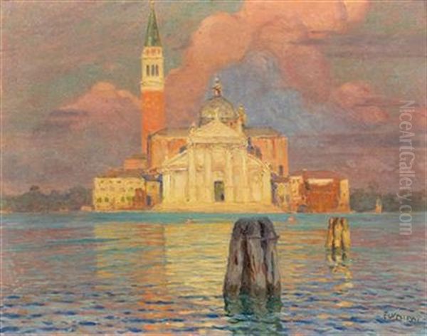 San Giorgio Maggiore Oil Painting by Ugo Flumiani