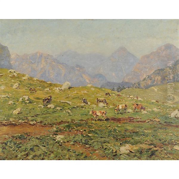 Alpi Giulie Oil Painting by Ugo Flumiani