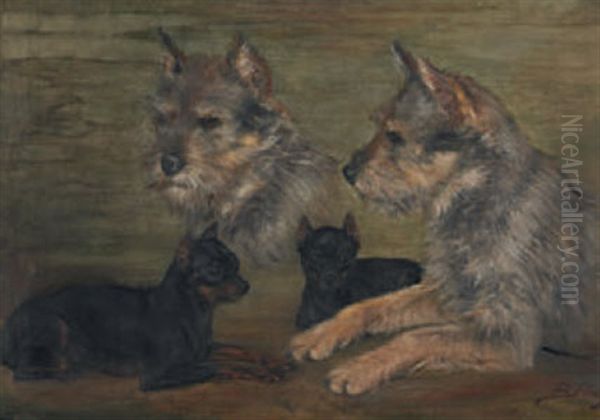 Hunde (pinscher Und Terrier) Oil Painting by Burkhard Flury