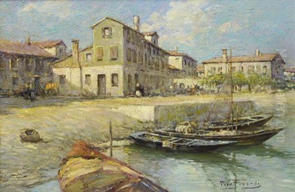 Laguna Veneta Oil Painting by Piero Focardi