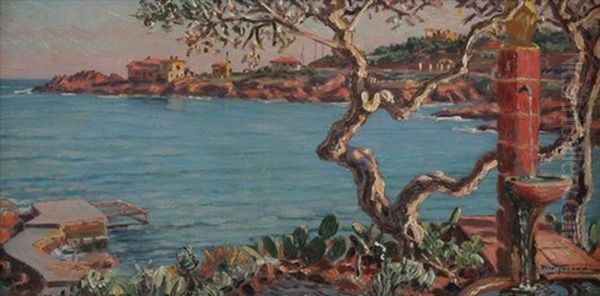 Bord De Mer Oil Painting by Piero Focardi