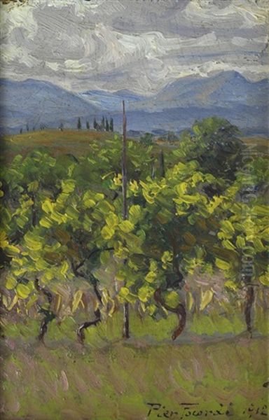 Vigneto Oil Painting by Piero Focardi