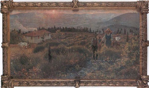 Ultime Ore Della Giornata Oil Painting by Ruggero Focardi