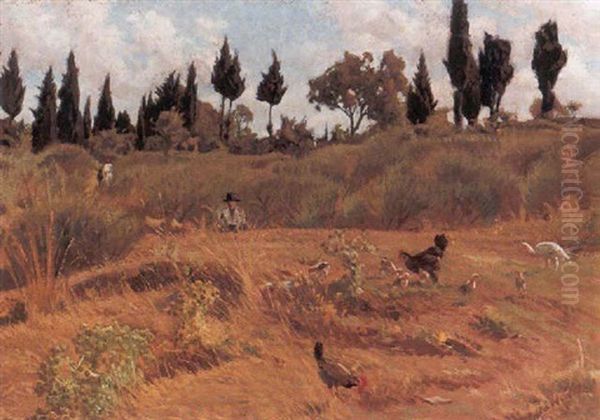 Paesaggio Della Campagna Toscana Oil Painting by Ruggero Focardi