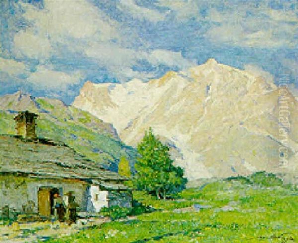 Giornata Serena Sul Monte Rosa Oil Painting by Mario Moretti Foggia