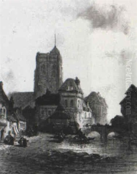 St. Dinon From The River Oil Painting by John Henry Foley