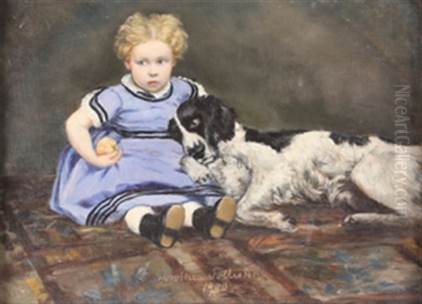 Pike Med Hund Oil Painting by Dorothea Follestad