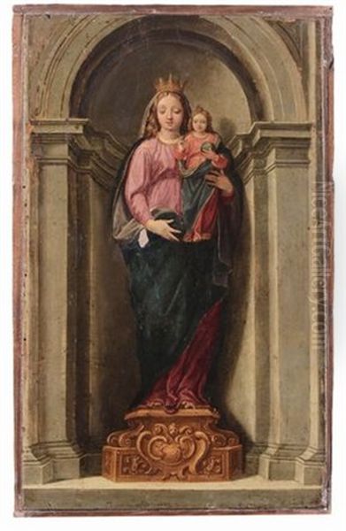 Madonna Col Bambino Oil Painting by Sebastiano Folli