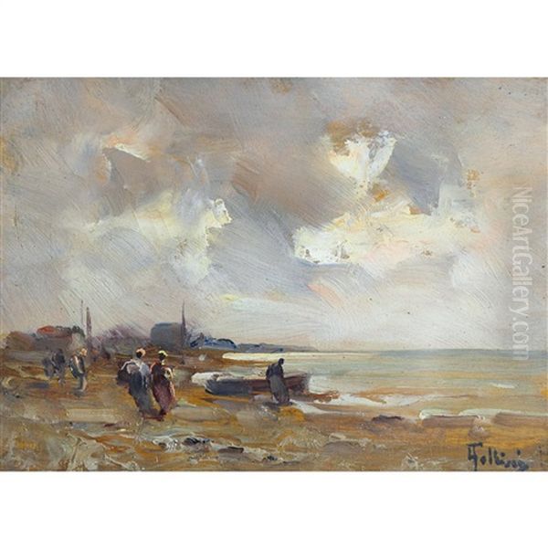 Marina Di Pisa Oil Painting by Carlo Follini