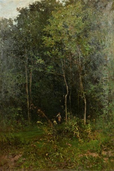 Figura Nel Bosco Oil Painting by Carlo Follini