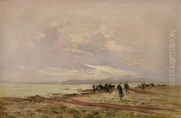 Figure Sulla Spiaggia Oil Painting by Carlo Follini