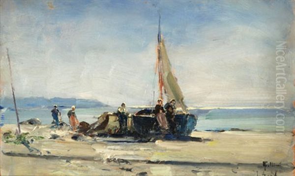 In Riva Al Mare Oil Painting by Carlo Follini