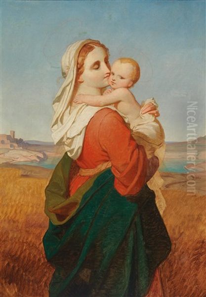 Madonna With Child Oil Painting by Philipp von Foltz