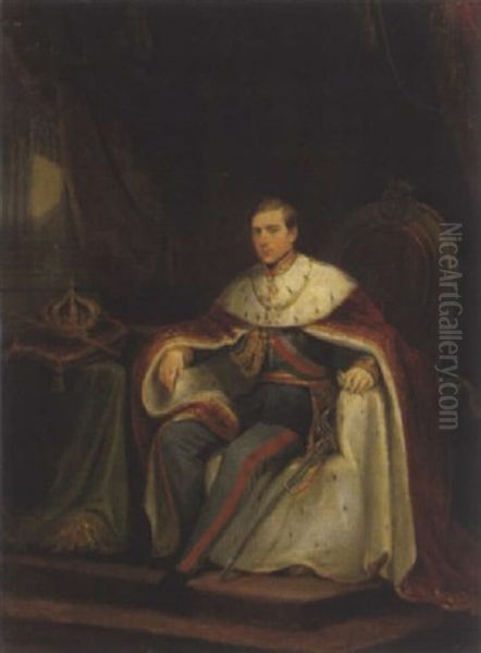 Konig Pedro V. Von Portugal Oil Painting by Antonio Manuel Da Fonseca