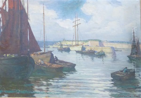 Les Pecheurs Sur Leur Barque Oil Painting by Constantin Font