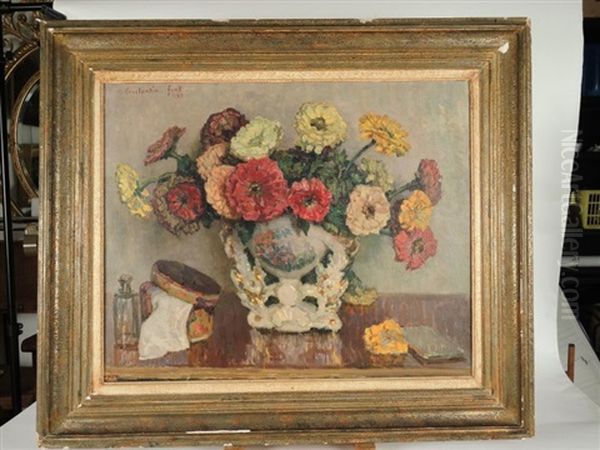 Nature Morte Au Bouquet Oil Painting by Constantin Font