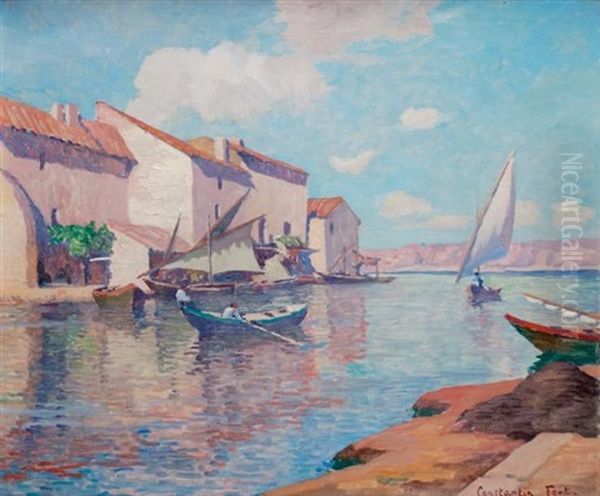 Port Mediterraneen Oil Painting by Constantin Font