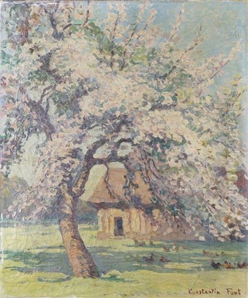 Arbres En Fleurs Oil Painting by Constantin Font