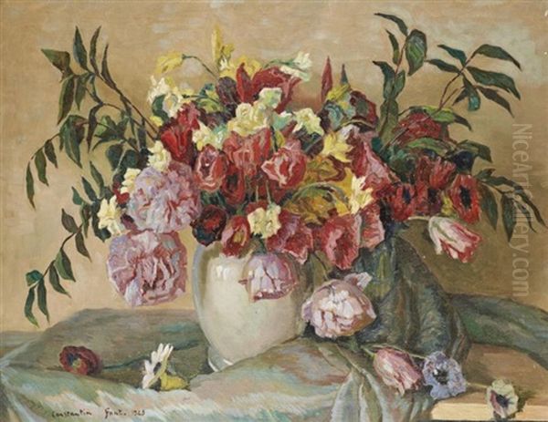 Bouquet De Fleurs Oil Painting by Constantin Font