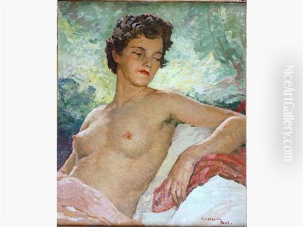 Femme Nue En Buste Oil Painting by Constantin Font