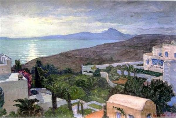 Coucher De Soleil Sur La Baie De Carthage Oil Painting by Constantin Font