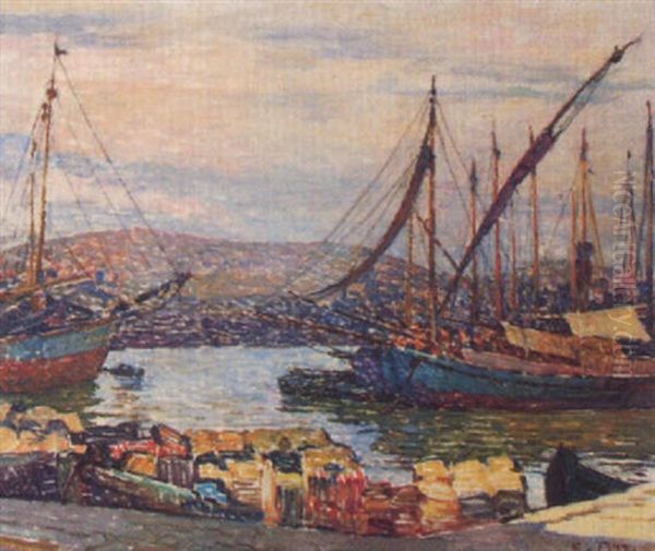 Pire Et Barques De Tomates Oil Painting by Constantin Font