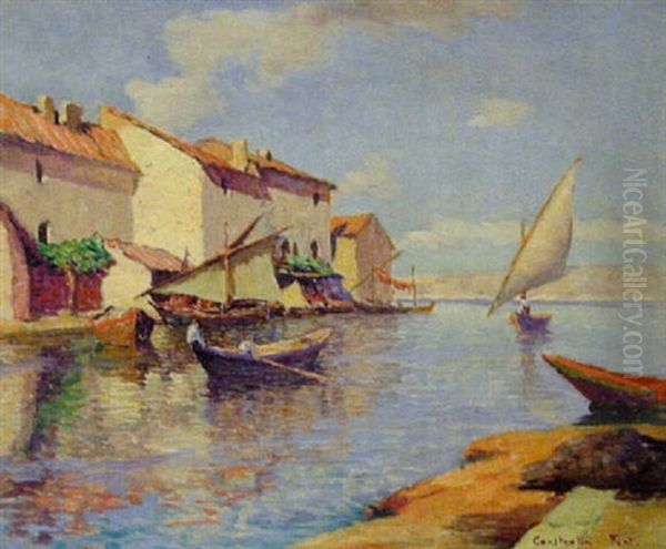 Les Martigues Oil Painting by Constantin Font