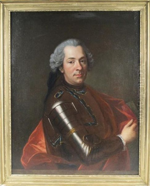 Portrait De Monsieur Henry Francois Gerbold, Marquis De Sailly Oil Painting by Louis De Fontaine