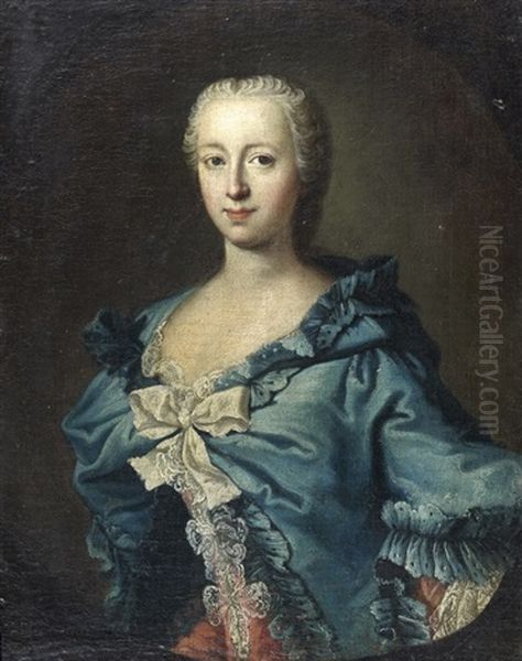 Portrait De Madame Adrienne Lecouvreur, Actrice Oil Painting by Louis De Fontaine